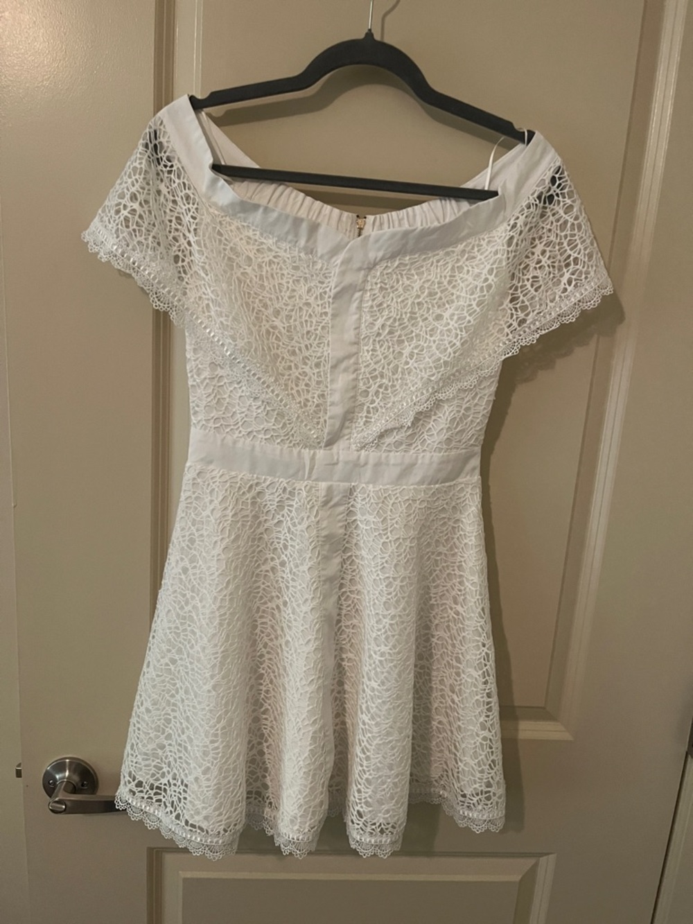 Off-Shoulder fairy coquette White lace lacy dress whimsical Allison New York